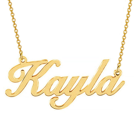 925 Sterling Silver Custom Script Kayla Name Necklace Nameplate Necklace, Gift For Her - onlyone