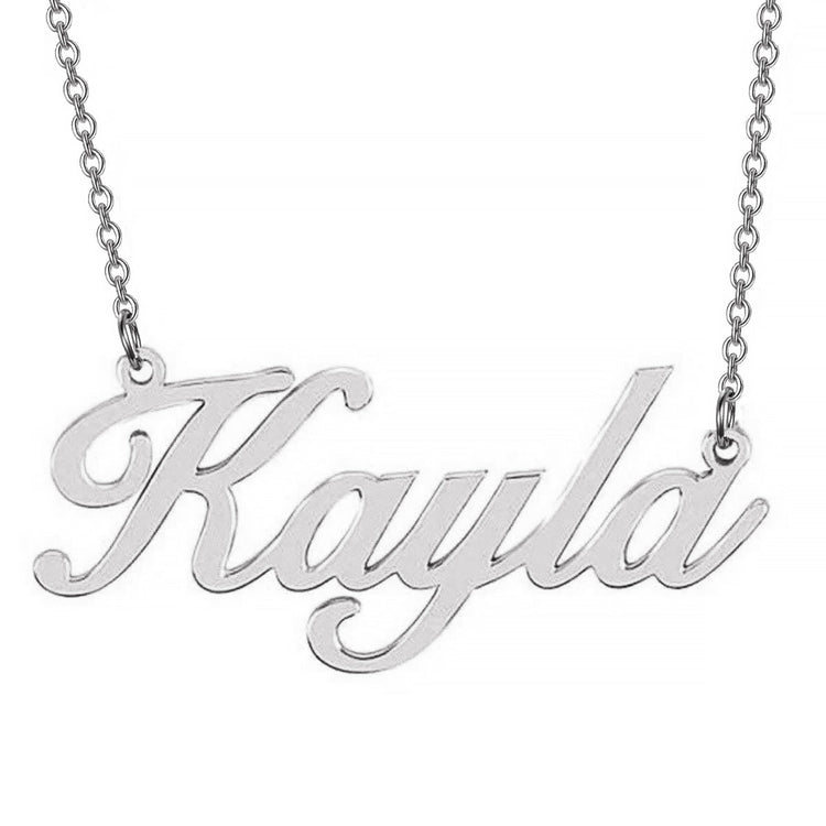 925 Sterling Silver Custom Script Kayla Name Necklace Nameplate Necklace, Gift For Her - onlyone