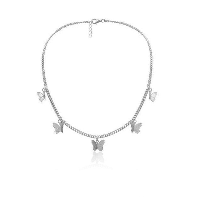 925 Sterling Silver Butterfly Chocker For Women - onlyone