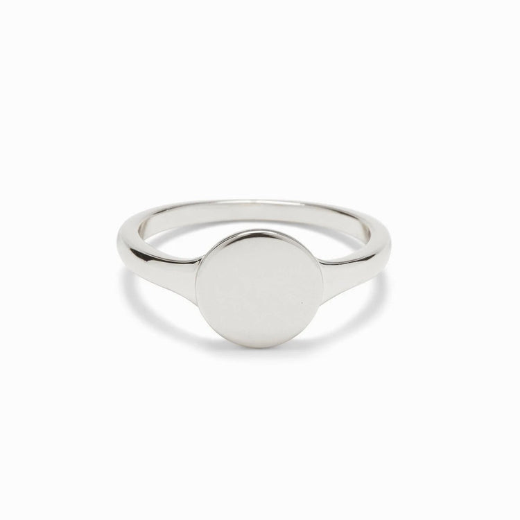 925 Sterling Silver Round Engravable Signet Ring