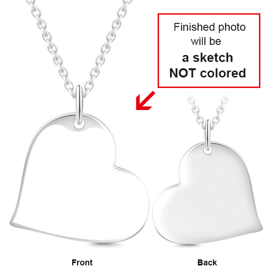 925 Sterling Silver Heart Shaped Pet Photo Engraved Necklace Inspirational Gift - onlyone