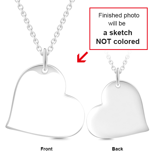 925 Sterling Silver Heart Shaped Pet Photo Engraved Necklace Inspirational Gift - onlyone