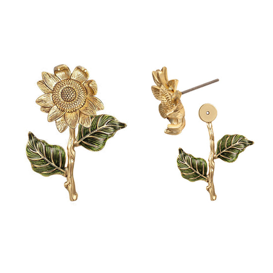 925 Sterling Silver Sunflower Stud Earrings - onlyone