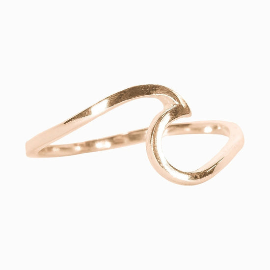 925 Sterling Silver Wave Ring, Stackable Ring - onlyone