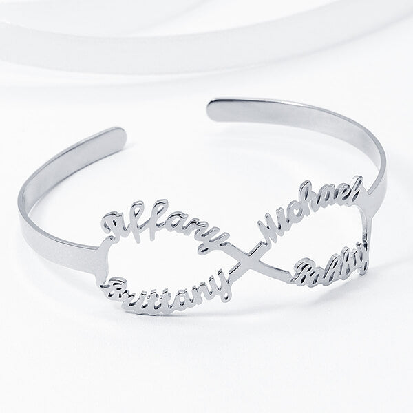 925 Sterling Silver Infinity Name Cuff