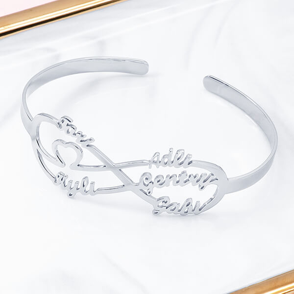 925 Sterling Silver Infinity Name Cuff